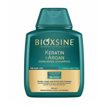 شامپو ترمیم کننده مو بیوکسین مدل KERATIN & ARGAN حجم 300 میلی لیتر