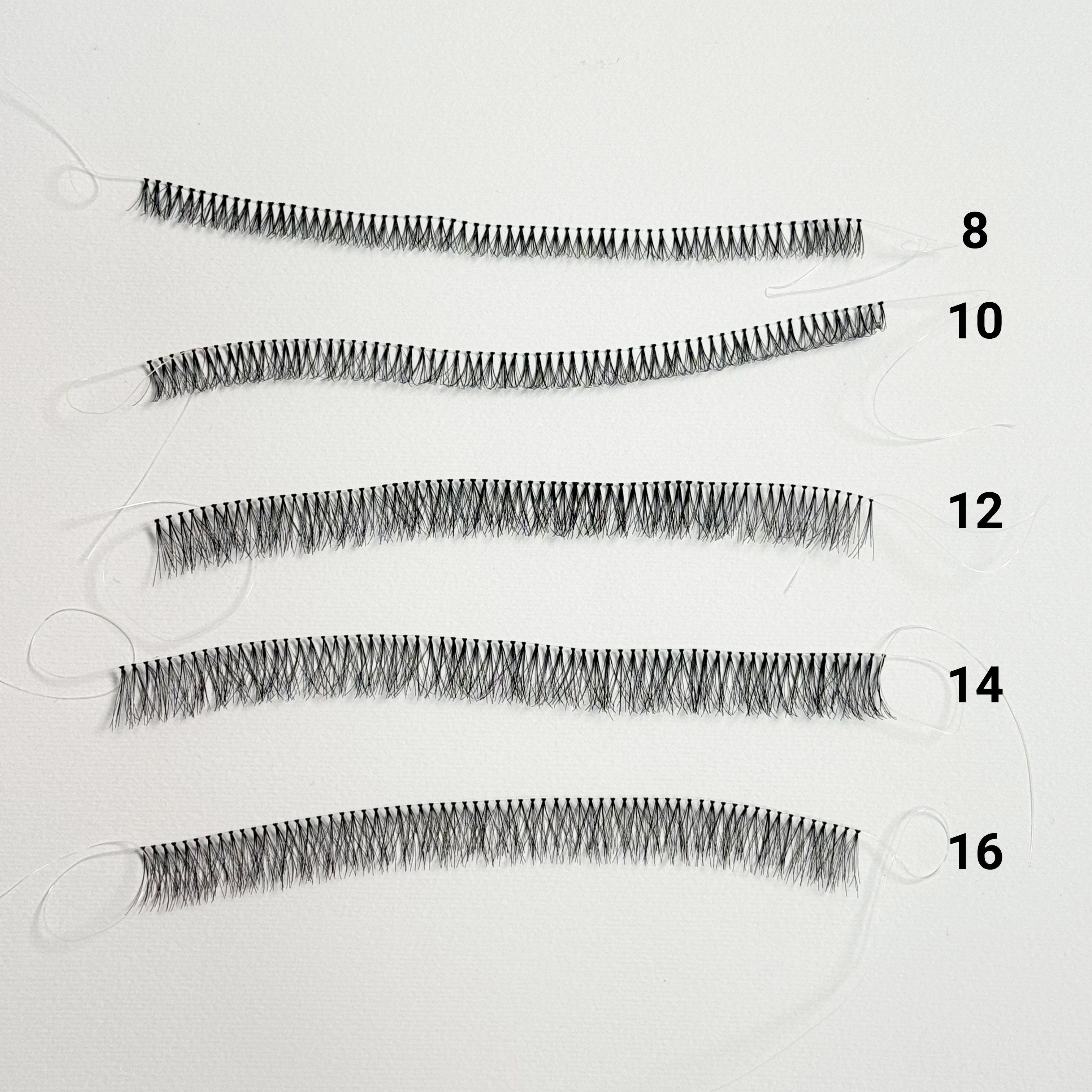مژه ریسه ای ساده سایز 12 بسته 10 عددی