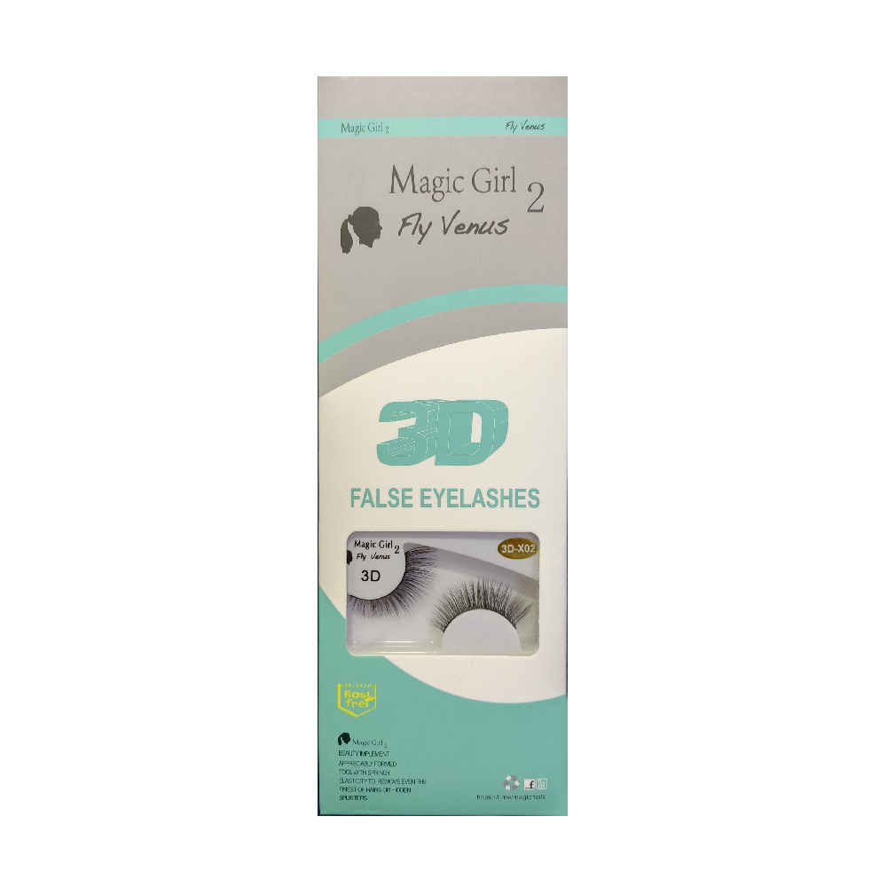 مژه مصنوعی مجیک گرل مدل 3D-X02 بسته 10 عددی