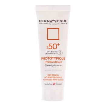 کرم ضدآفتاب بی‌رنگ SPF 50 پوست خشک درماتیپیک مدل Hydra Cream حجم 50 میلی‌لیتر